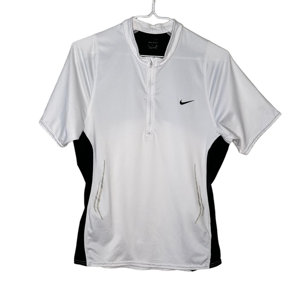 Nike Men’s Black White Front Zip Racing Shirt Small